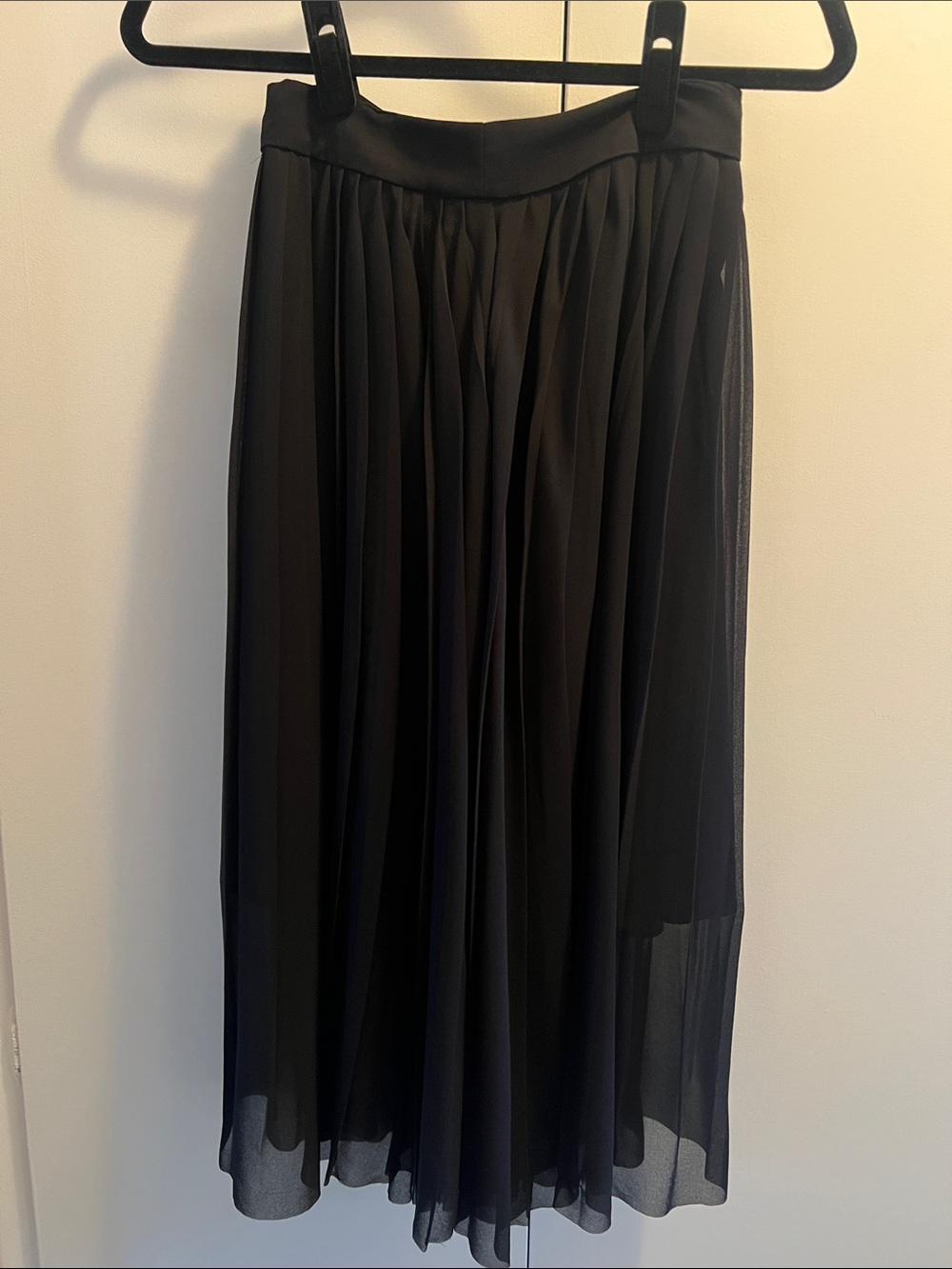 RACHEL Rachel Roy Black Pleated Midi Skirt